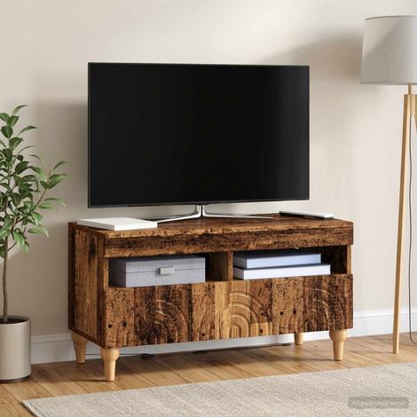 vidaXL LED TV Cabinet ALKMAAR 81 x 35 x 43 cm Old Wood Engineered Wood (1/5)
