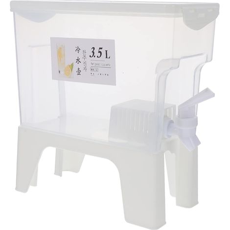 Distributeur de Boisson Froide 3,5L en PP avec Robinet Détachable, Grande Capacité Blanc, pour Jus de Fruits et Boisson Rafraîchissante (1/5)