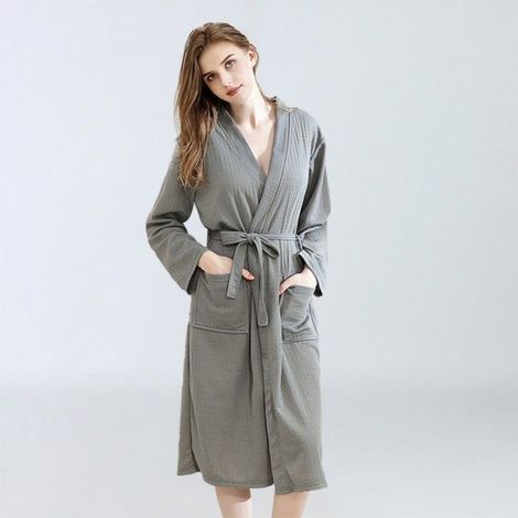 Peignoir - Kimono - Tissu Gaufré Synthétique - Pour Bain Spa Chambre - Taille XL