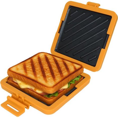 Mikrowellen-Sandwichmaker Toaster Sandwichmaker Toaster Schnelles Aufheizen ohne Strom Spülmaschinenfest Ideal für Büro Reisen und Zuhause (1/4)
