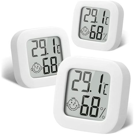 Mini termómetro higrómetro digital para interiores (3 unidades), pantalla LCD, sensor inalámbrico Bluetooth, para el hogar y la oficina. (1/5)