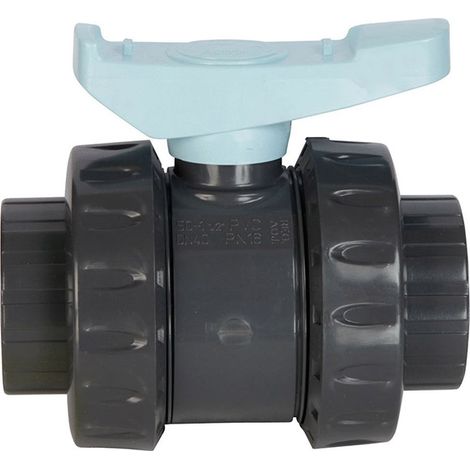 Raccord double union PVC à coller 50mm – Vanne à bille ronde femelle/femelle – Compatible avec vannes Astore après 2009 – AST50