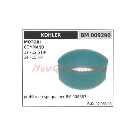 KOHLER Schwamm-Luftvorfilter Rasentraktor COMMAND 11 12,5 PS 009290