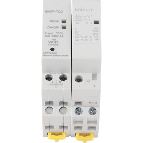 Contacteur WiFi 2NO 16A 230V pour maison intelligente, télécommande basse tension, contrôle à distance de l'éclairage domestique (1/5)