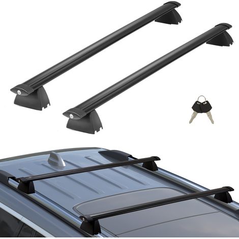 VEVOR Barres de Toit Transversales 2PCs Compatible avec JEEP GRAND CHEROKEE 2011-2021 Porte-Bagages Voiture en Aluminium Charge 90,7 kg Galerie de Toit Verrouillable Installation Facile pour Voyage