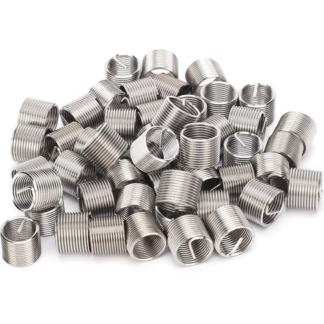 Lot de 50 inserts filetés mâles et femelles pour réparation d'écrous réducteurs en acier inoxydable M10 x 1 x 1,5 D (1/5)