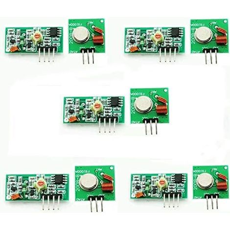 ARCELI 5pcs 433Mhz RF Kit émetteur et récepteur Link Kit pour Arduino (1/4)