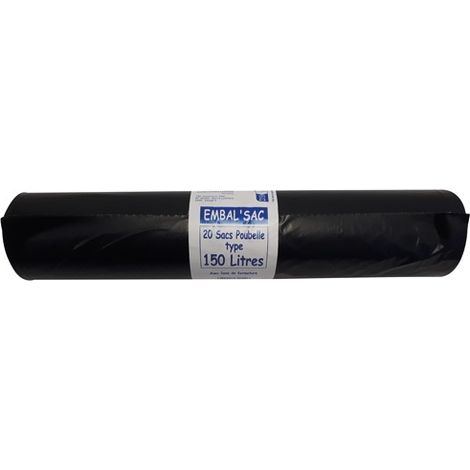 SCHWEITZER - Sac poubelle 150l 65microns rouleau de 20