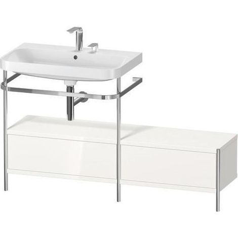 Ensemble lavabo HAPPY D.2 PLUS 1400x490mm sans trou de robinetterie, blanc super mat