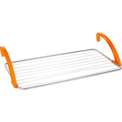 Casabriko 44912 Stendibiancheria da Balcone, Inox e Resina, Arancio, 105x55x4.5 cm, arancio/inox (1/2)