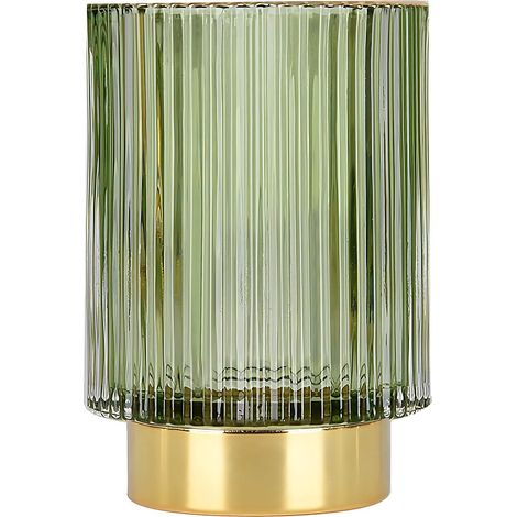 Boîte de rangement maquillage en cristal vert, pot vintage pour pinceaux et stylos, idéale pour coiffeuse, chambre ou salle de bain. (1/5)