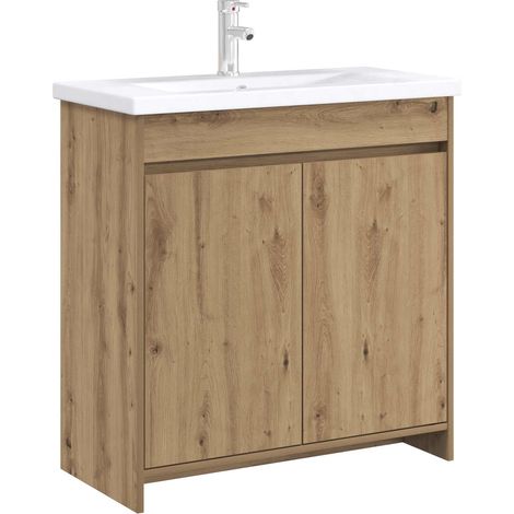 vidaXL Bathroom Under Sink Cabinet Artisan Oak 78.5 x 37.5 x 81 cm (1/3)