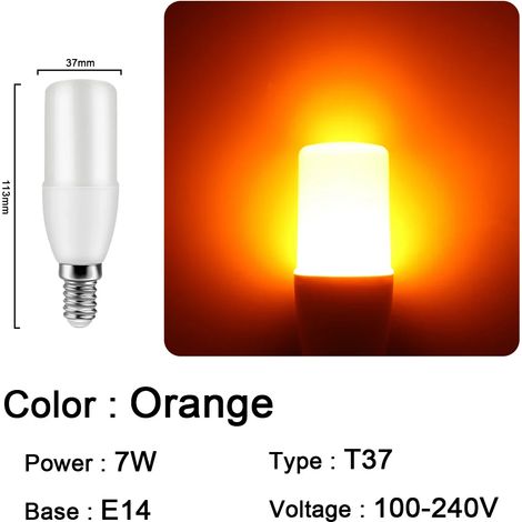 (T37 E14 Orange, 20 ampoules) Ampoules LED, adaptées aux festivals, aux KTV, aux bars et aux vitrines de magasins. (1/3)