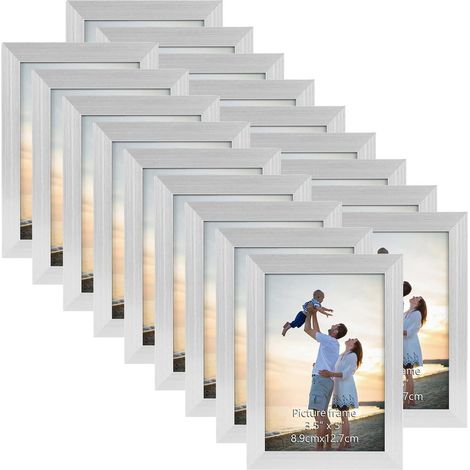 Bilderrahmen 9x13 cm 18er-Set Wand Tisch Geschenk Silber 7x5 Zoll (1/5)