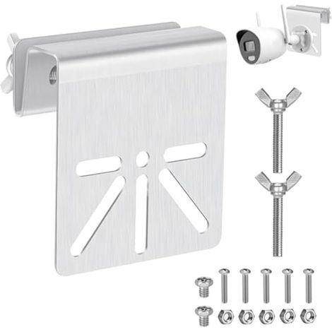 Support de Gouttière en Acier Inoxydable, Support pour Caméra de Sécurité Solaire SoloCam S340 et E30, Vis Antirouille, sans Perçage, Caméras IP Compatibles Modèle PTZ Hémisphérique