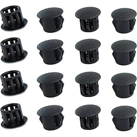 20 Pièces 12mm Bouchons en Plastique Rond, Cache Trou Meuble, Cache Trou Plastique, Noir, Bouchon de Trou de Percage pour Verrouillage Trou Meubles (1/4)