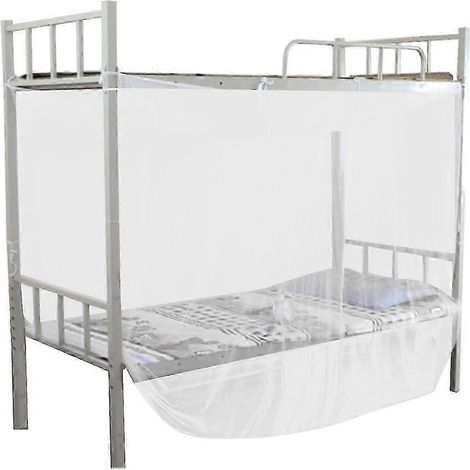 Moustiquaire à baldaquin pour lit à poteaux 4 coins, tailles Twin, Full et Queen, blanche (150 x 195 x 170 cm) (1/4)