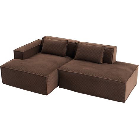 Canapé économique en tissu de 235 cm de large avec deux coussins + ressorts ensachés - canapé moderne, simple et confortable, idéal pour les petits salons, appartements et bureaux (1/5)