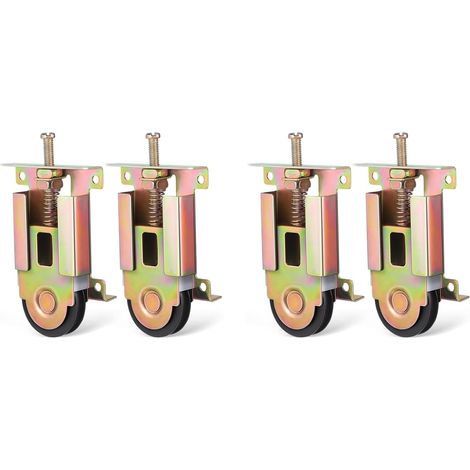 Lot De 4 Roulettes De Porte Placard : Roulettes Coulissantes Remplacement À Roulement À Billes, Pour Portes Miroir Cadre En Bois En Métal (1/5)