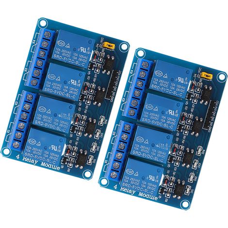 2 Stück 4-Kanal-Relaismodul mit Optokoppler-Isolation, ABS-Halbleiterrelaismodul für SPS-Steuerung 5V (1/5)