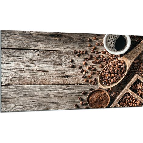PLAQUE DE PROTECTION EN VERRE POUR CUISINIÈRE 90X52 CAFÉ (1/5)