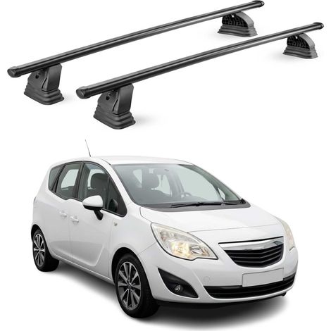 OMAC Stahl Dachträger Querträger Opel Meriva B 2010-2017 – TÜV / DIN 75302:2019 – Abschließbar – Max. 75 kg – 2 Stangen – Schwarz (1/5)