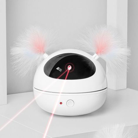 Jouet laser pour chat Pointeur laser automatique Chats rotatifs Jouets électroniques, Ensoleillé （Blanc） (1/5)