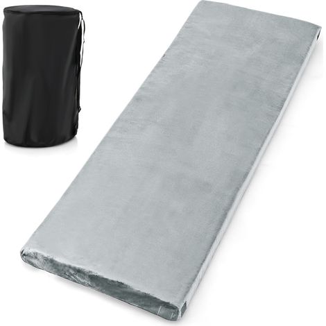 Matelas de camping gris en mousse à mémoire de forme avec housse en flanelle et sac de transport pour camping, voyage et maison (1/5)