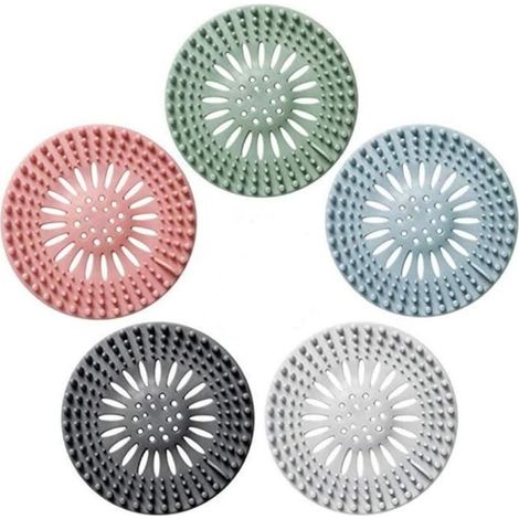Filtre Cheveux DoucheBouchon Baignoire en Silicone évierFiltre Cheveux Baignoire Universel pour Cuisine Salle de Bain Lavabo5 [113] (1/4)