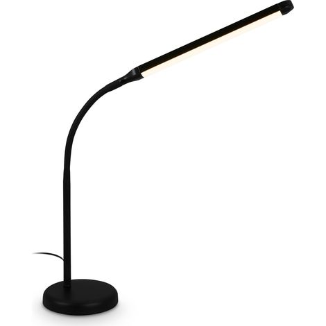 Lampe de table LED à intensité variable, orientable, blanc chaud, lampe de chevet, lampe de bureau, lampe de salon à poser, lampe à poser, lampe table salon, 13x72,5 cm, noir (1/5)
