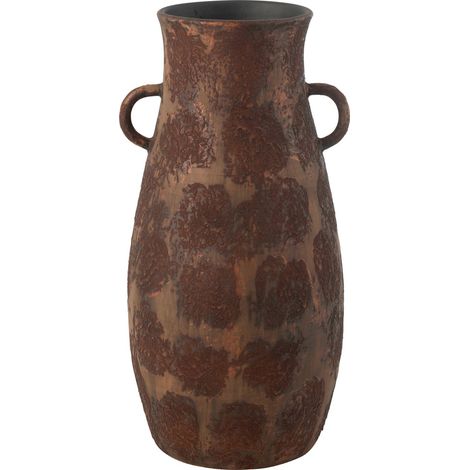 Vase amphore en terre cuite marron effet rouille élégant - Marron effet rouille artisanale (1/5)
