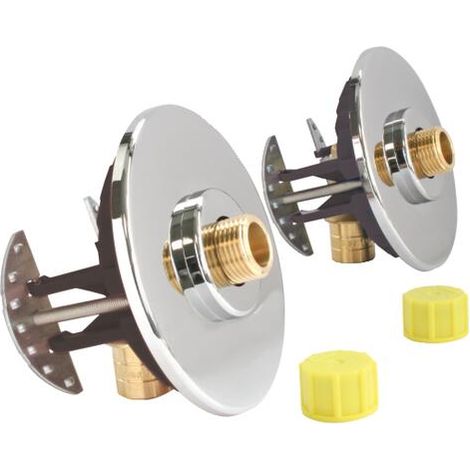 Sortie de cloison double Fixoplac coudé PER à glissement Ø16 - mâle 3/8'' (12/17) pour lavabo-sous évier