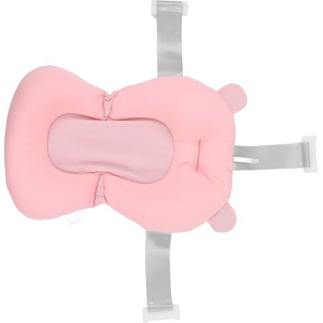 Coussin de bain flottant, sûr, pliable et réglable pour bébé, ours rose (1/5)