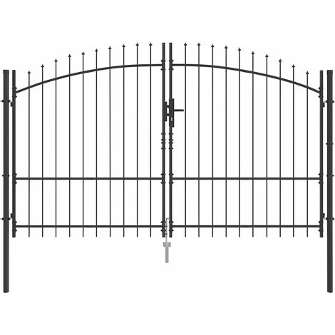 vidaXL Cancello Doppio Woerden Grigio 299,5 x 224,5 cm Acciaio