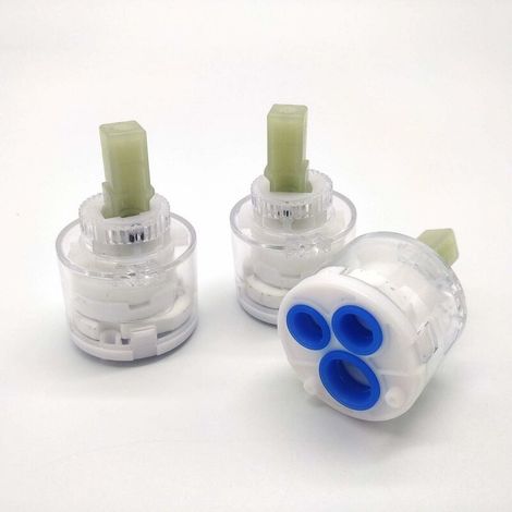 3PCS Nouveau 40mm Disque En Céramique En Plastique Bassin De Douche Levier De Douche Mitigeur Remplacement De La Cartouche Intérieure, Cartouche En Céramique Robinet Robinet Mitigeur (Transparent), (1/5)