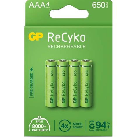 Piles rechargeables GP Recyko AAA 4 unités 085AAAHCBE-CB4 (1/2)