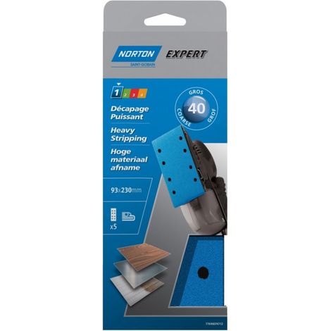 NORTON - Patin Expert trous parallèles 93x230 grain 80 x 5 pièces (1/5)
