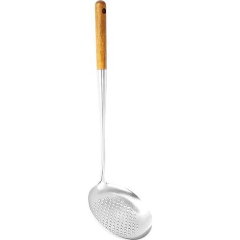 Louche à éCumoire, Spatule 17 Pouces pour Wok, Passoire en Acier Inoxydable (1/4)