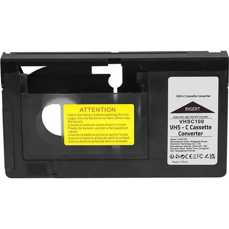 Adaptateur de Cassette VHS-C Convertisseur VHS Adaptateur de boîtier de Conversion vidéo Convertisseur de Cassette VHS Lecteur de Bande pour VHS vers VHSC Non Compatible 8 mm Mini dv Hi8