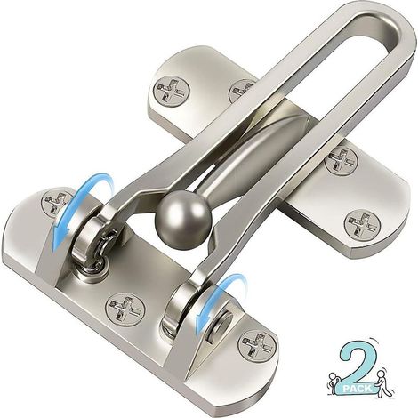 Serrure de porte à bascule 2 pièces pour sécurité domestique, protège-porte pour entrée et intérieur, butoir de porte renforcé sécurisé pour enfants (1/5)