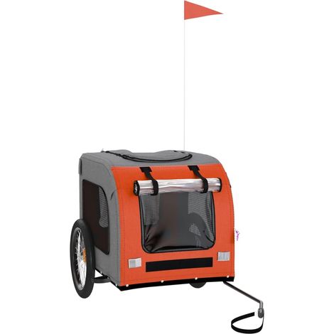Pet Bike Trailer Orange and Grey Oxford Fabric&Iron vidaXL