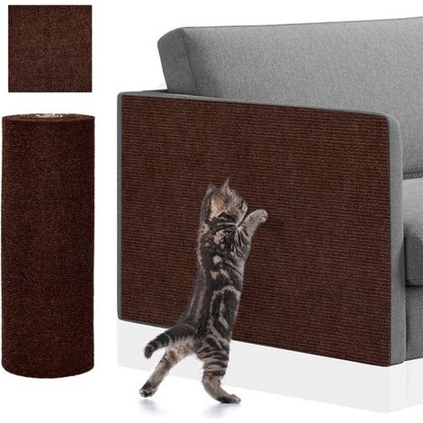 2 protectores antiarañazos para gatos，Rascador DIY para pared y sofá，Alfombrilla rascadora autoadhesiva，200 × 40 cm + 30 × 30 cm，blanco roto (1/5)