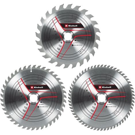EINHELL Jeu de lames de scie circulaire carbure - Ø254 x 30 x 3,2 mm - 24, 42, 60 dents