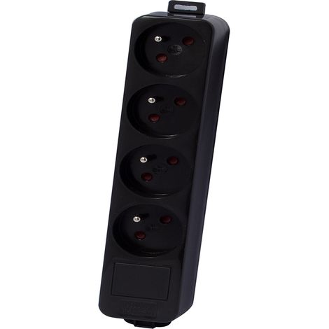 Multiprise 4x16A sans cordon - Noir - Chacon