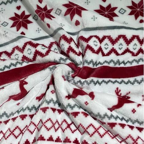 152 x 127 cm Couverture Sherpa de qualité supérieure pour Noël Décoration de Noël, polaire, peluche, chaude, douillette, réversible, en microfibre Renne blanc – (1/5)