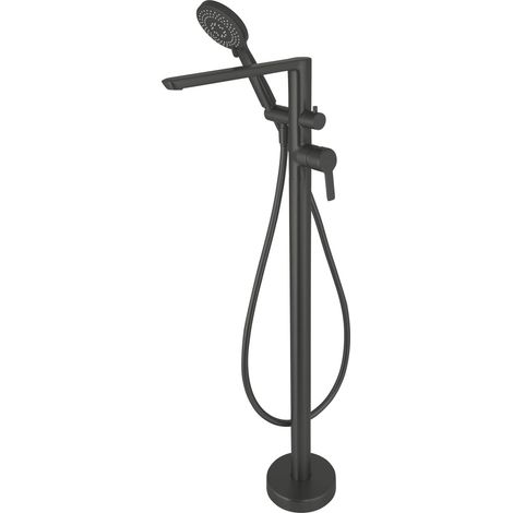 Miscelatore vasca a libera installazione con set doccia finitura nera - Stapol