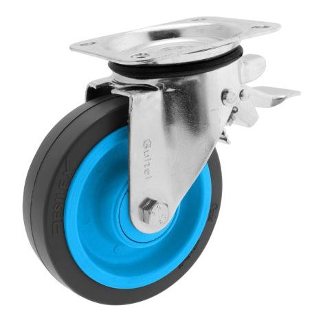 Roulette industrielle Pivotant avec frein Guitel Hervieu, Acier galvanisé, Ø 160mm, 350kg ( Prix pour 1 )