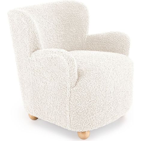 Sillón Houston 2097, Crema, 82x80x80cm, Tapiz, Patas: Madera, 0 (1/3)