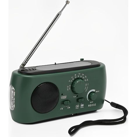 LICAEVEY Radio Météo d'urgence AM FM - Cranche à Main Solaire de (1/5)