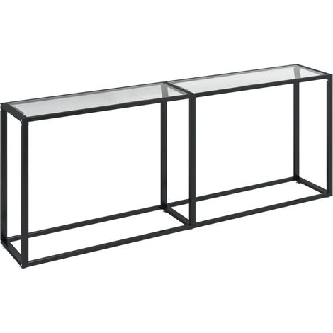 Table console，Table d'appoint，Bout de canapé，Meuble d'entrée Transparent 200x35x75,5 cm Verre trempé